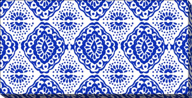 Картины на холсте Hand drawn blue patterns