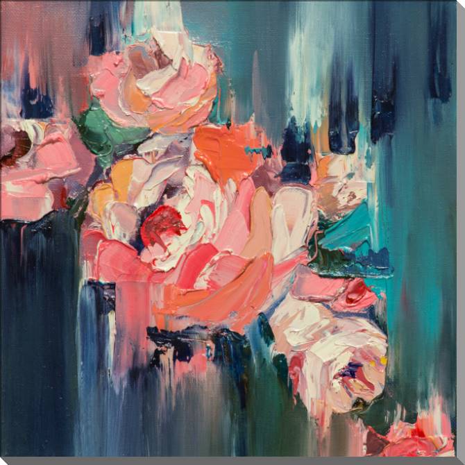 Paintings on plastic, foam cardboard A series of mixed emotions female портрет_1