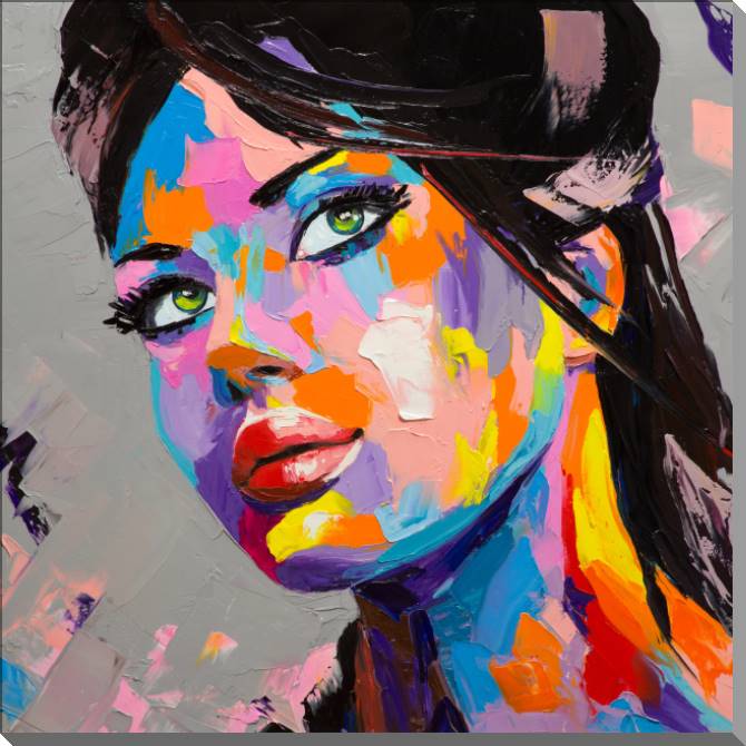 Paintings on plastic, foam cardboard A series of mixed emotions female портрет_2