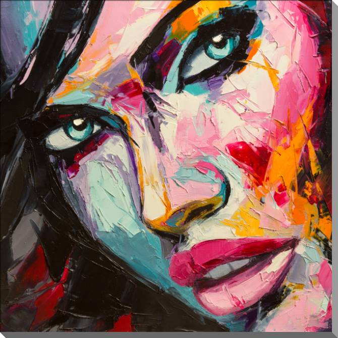 Paintings on plastic, foam cardboard A series of mixed emotions female портрет_3