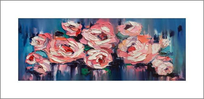 Купить и печать на заказ Картины, фото с паспарту Розовый венок