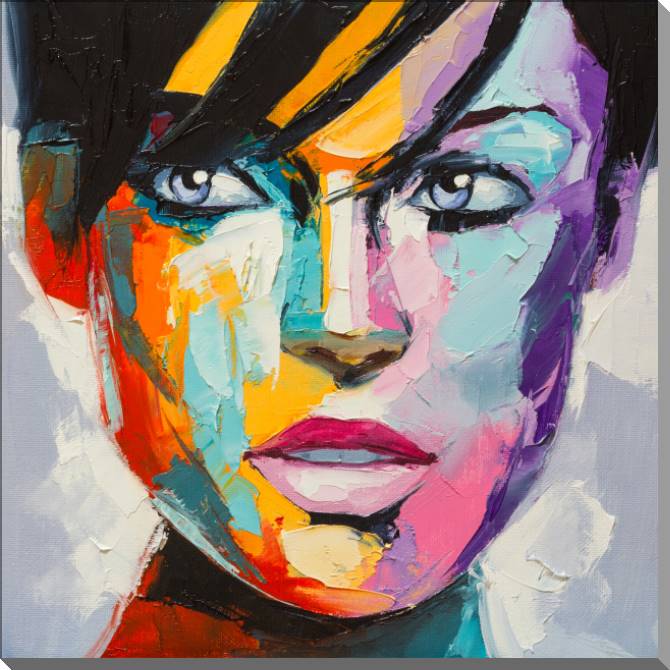 Paintings on plastic, foam cardboard A series of mixed emotions female портрет_5