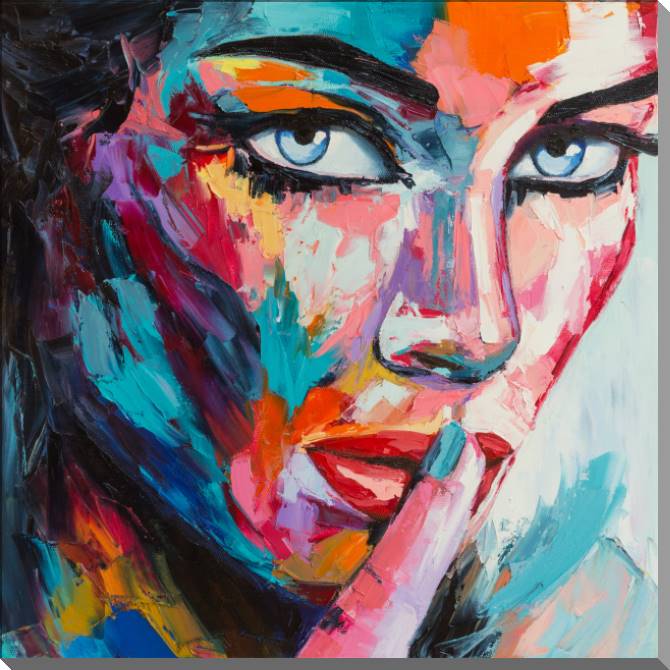 Paintings on plastic, foam cardboard A series of mixed emotions female портрет_6