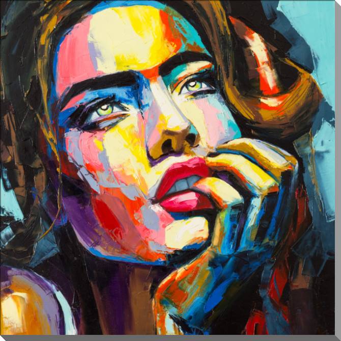 Paintings on plastic, foam cardboard A series of mixed emotions female портрет_7