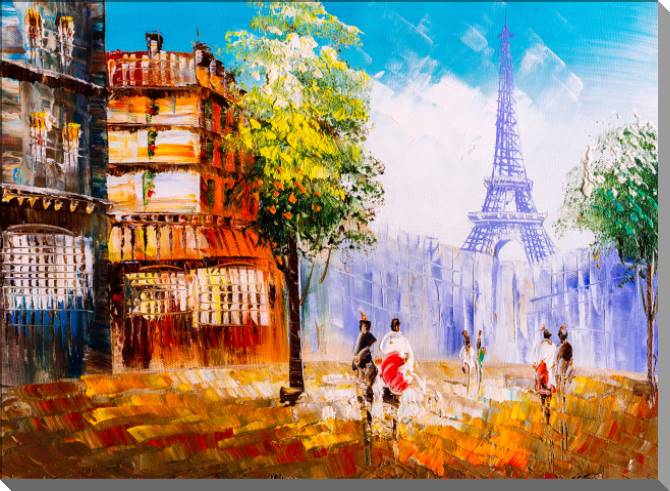 Купить и печать на заказ Картины Вид на улицу Парижа