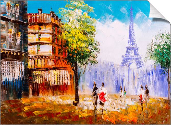 Купить и печать на заказ Картины на холсте Вид на улицу Парижа