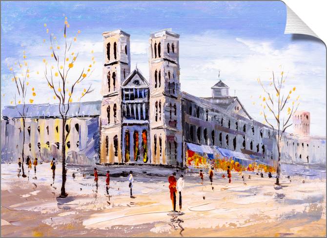 Купить и печать на заказ Картины на холсте Вид на Нотр-Дам-де-Пари