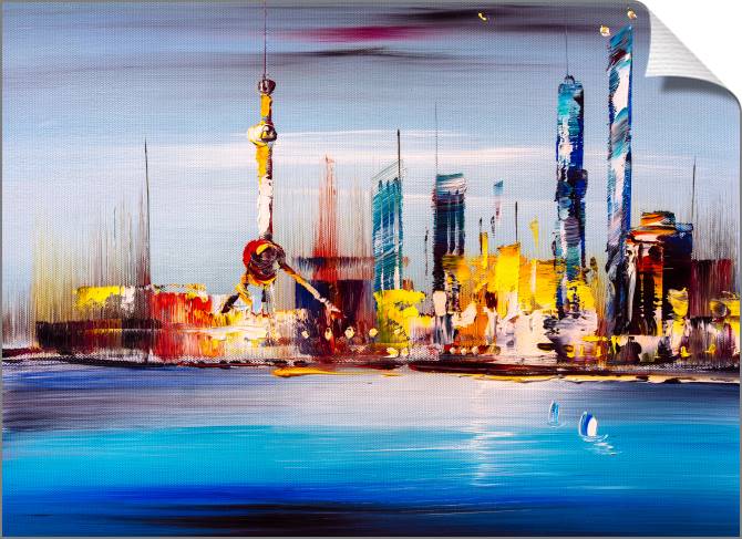 Купить и печать на заказ Картины на холсте Современный Шанхай