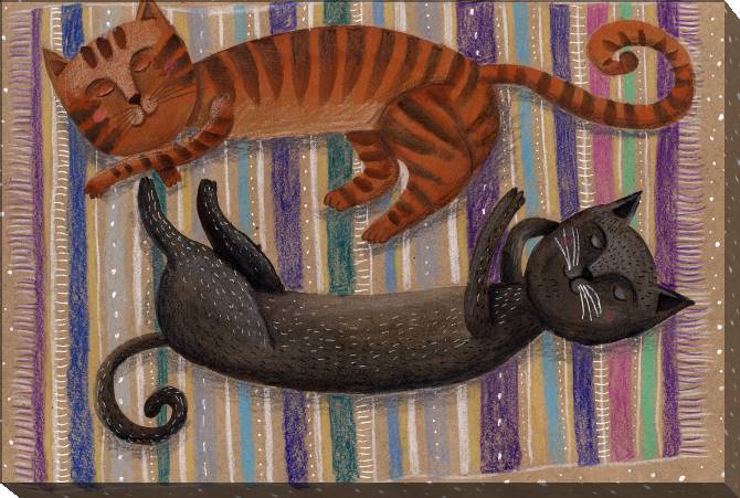 Картины на холсте Two sleeping cat