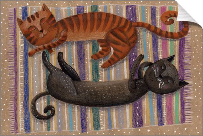 Купить и печать на заказ Картины на холсте Два спящих кота