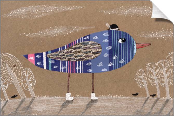 Купить и печать на заказ Картины на холсте Синяя птица в шляпе