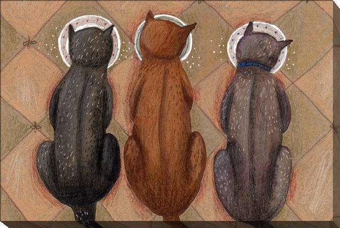 Картины на холсте Cats drink milk