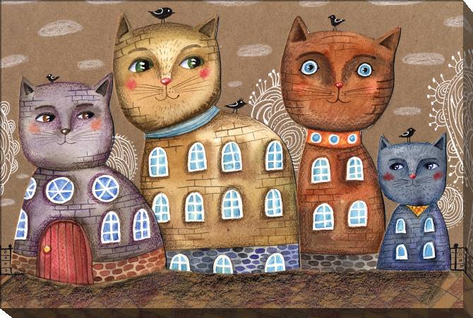 Картины на холсте Cat houses
