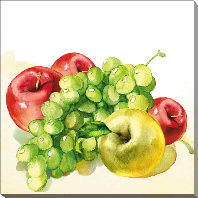 Купить и печать на заказ Картины на холсте Фрукты акварель