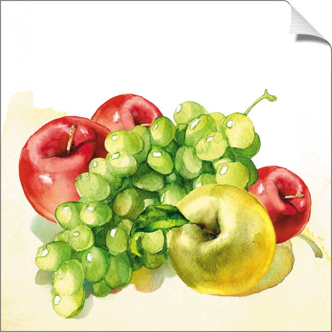 Купить и печать на заказ Картины на холсте Фрукты акварель