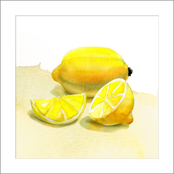 Картины, фото с паспарту Series fruit акварель_4