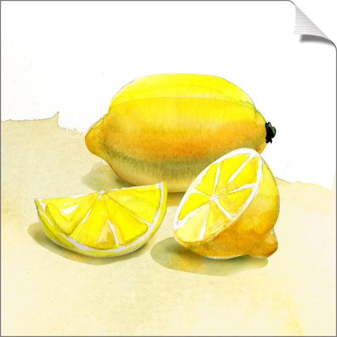 Купить и печать на заказ Картины на холсте Лимоны акварель