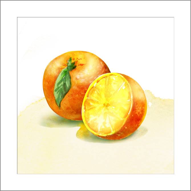 Картины, фото с паспарту Series fruit акварель_5