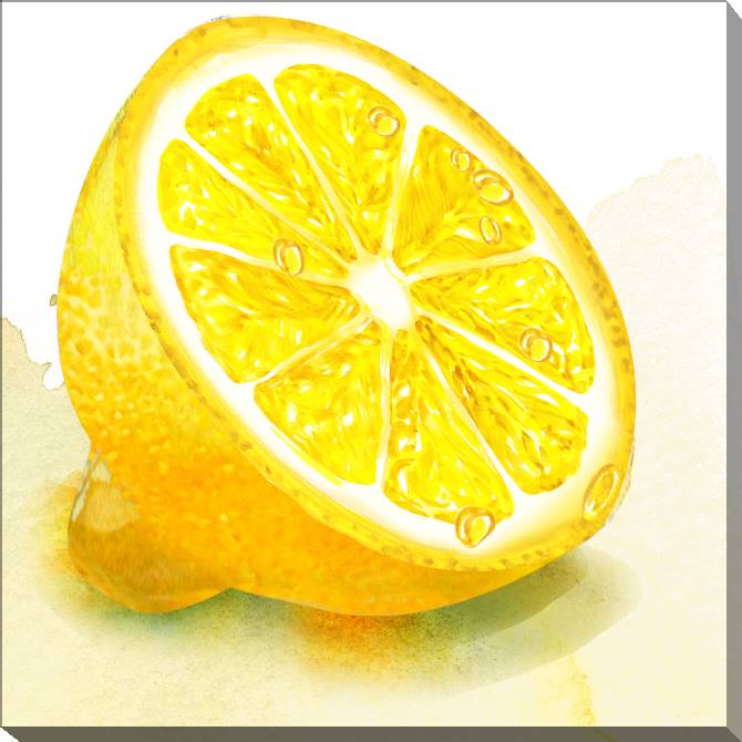 Купить и печать на заказ Картины на холсте Лимон акварель