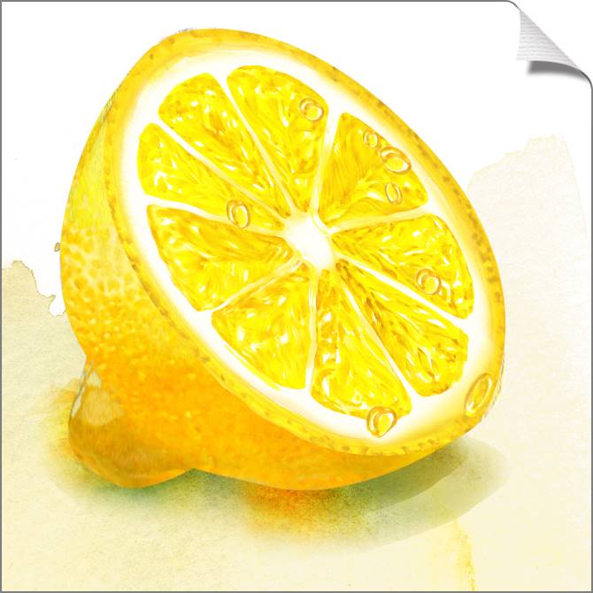 Купить и печать на заказ Картины на холсте Лимон акварель