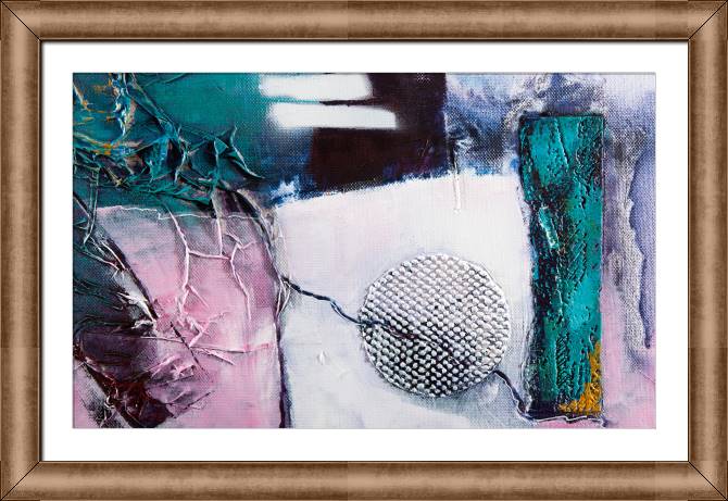 Картины в рамке, багете Series abstract painting green фиолетовый_1