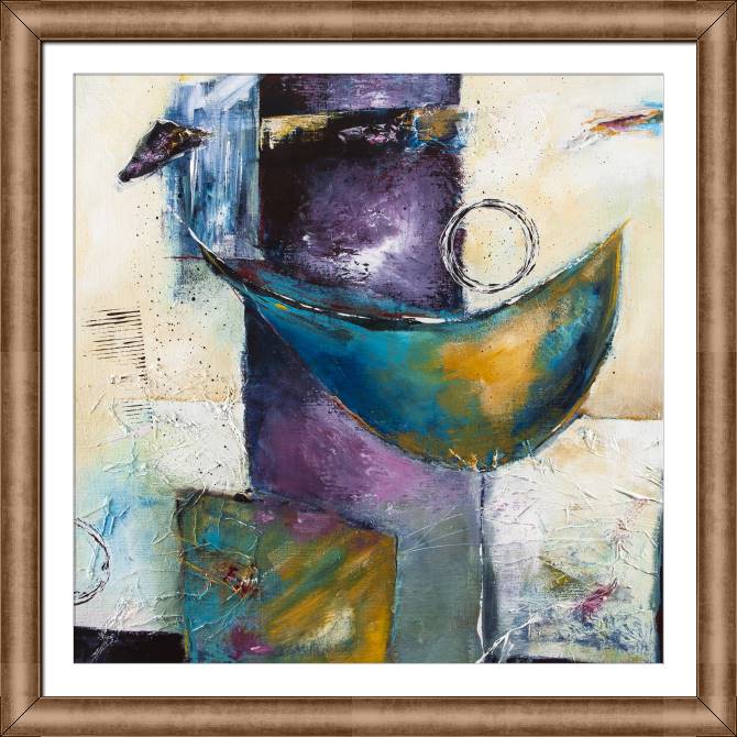 Картины в рамке, багете Series abstract painting green фиолетовый_2