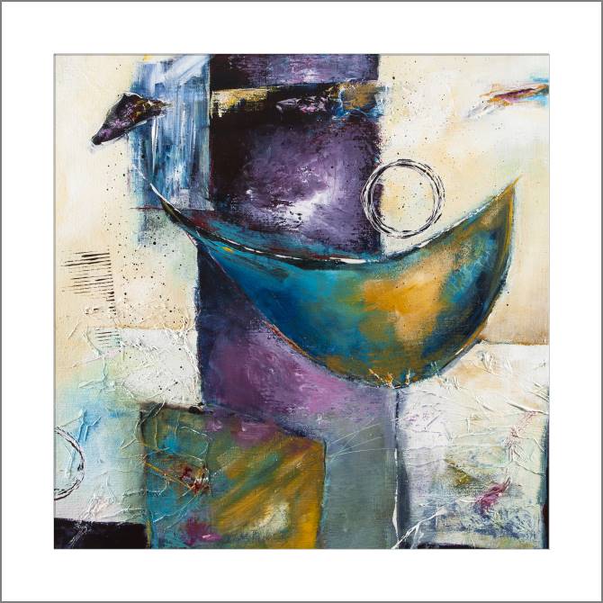 Paintings, photos from Passepartout Series abstract painting green фиолетовый_2