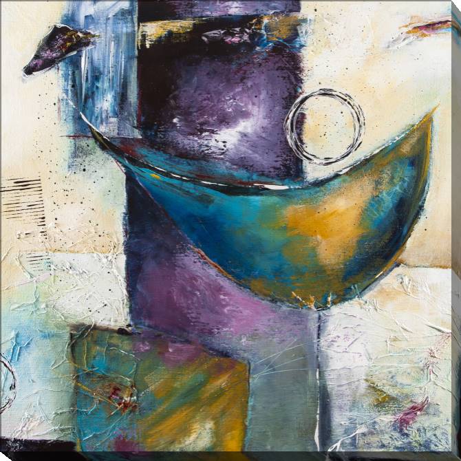 Paintings on canvas Series abstract painting green фиолетовый_2