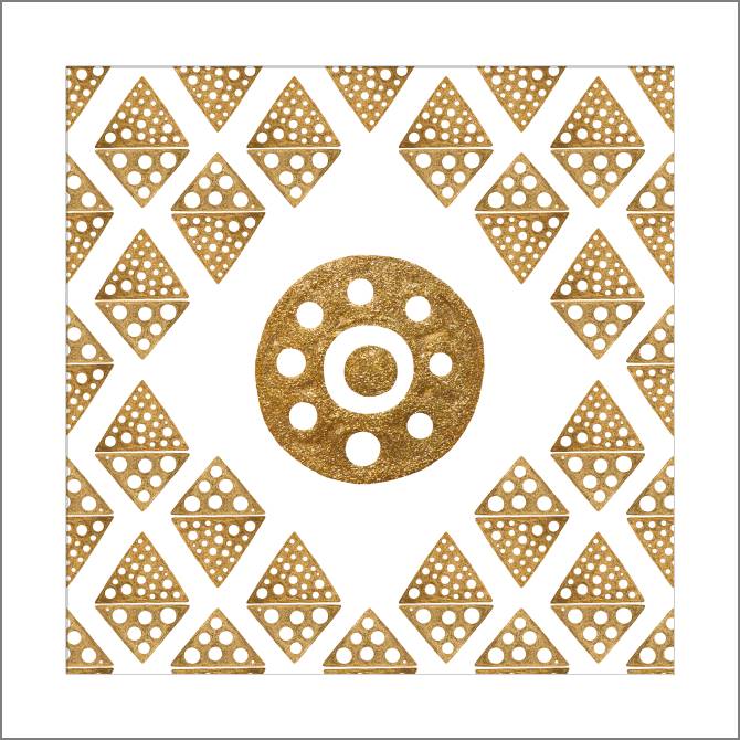 Купить и печать на заказ Картины, фото с паспарту Золотой этно узор