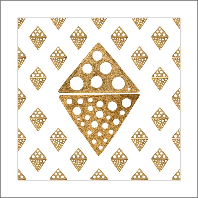 Купить и печать на заказ Картины, фото с паспарту Золотой акцентный ромб