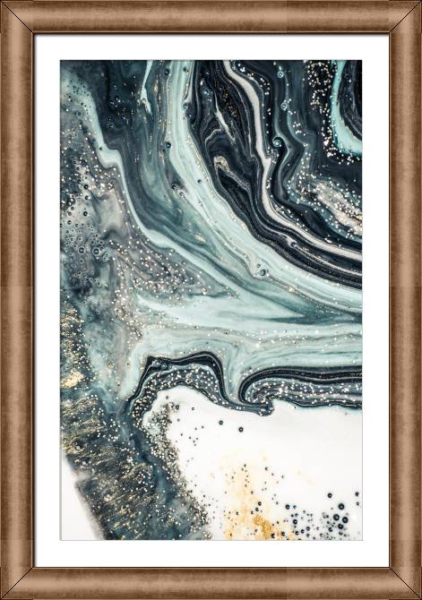 Картины в рамке, багете Turquoise marble