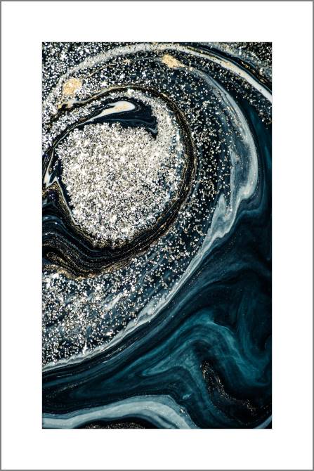 Paintings, photos from Passepartout Silver sand on the dark marble