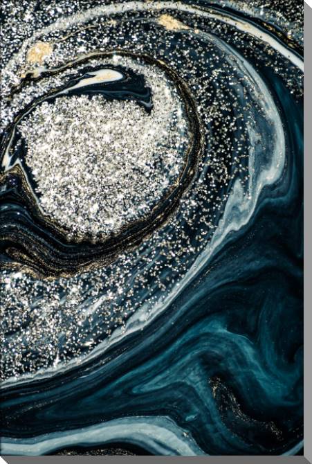 Картины на пластике, пеноркартоне Silver sand on the dark marble