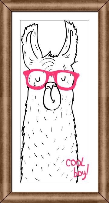 Картины в рамке, багете Series inscription and animals hand графика_3