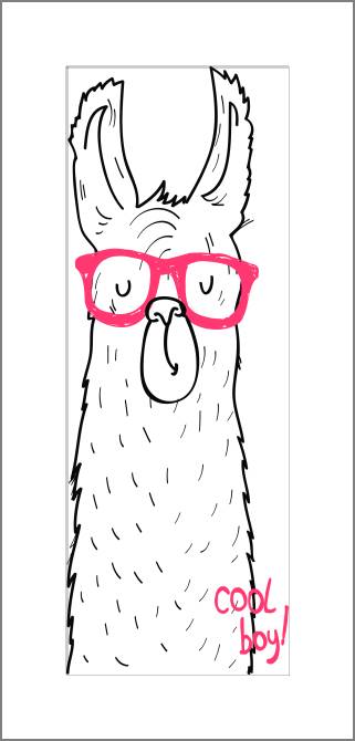 Купить и печать на заказ Картины, фото с паспарту Лама в розовых очках