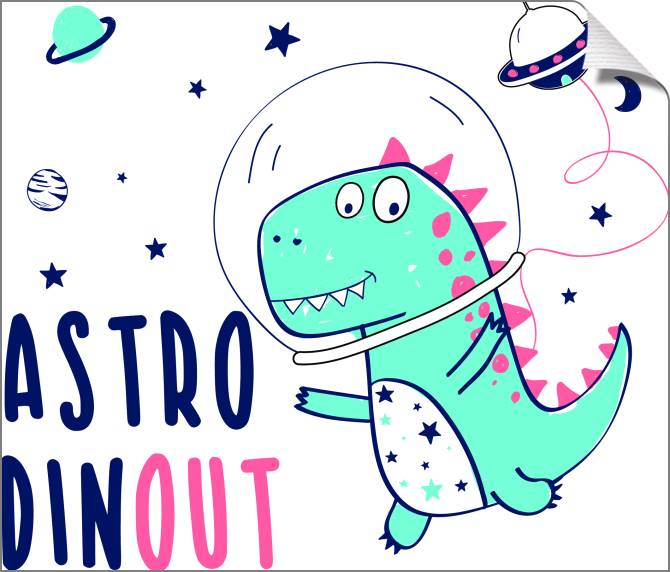 Купить и печать на заказ Картины на холсте Динозавр-космонавт