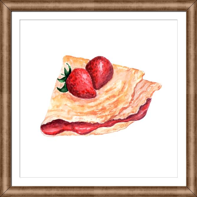 Картины в рамке, багете A series of watercolor сладости_2