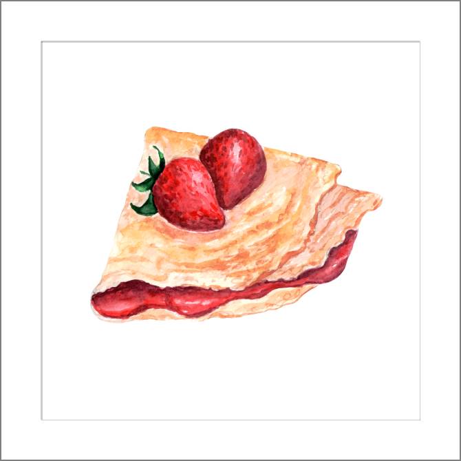 Картины, фото с паспарту A series of watercolor сладости_2