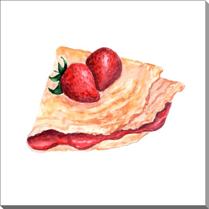 Картины на пластике, пеноркартоне A series of watercolor сладости_2