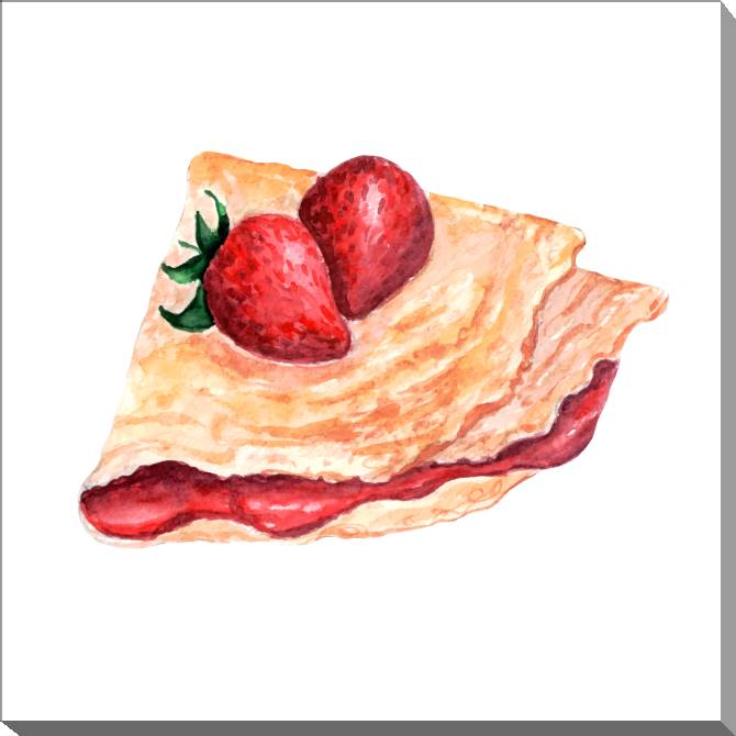 Купить и печать на заказ Картины на холсте Блинчик с клубничным джемом