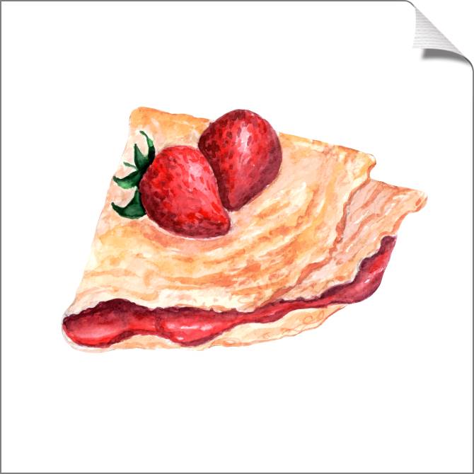 Купить и печать на заказ Картины на холсте Блинчик с клубничным джемом