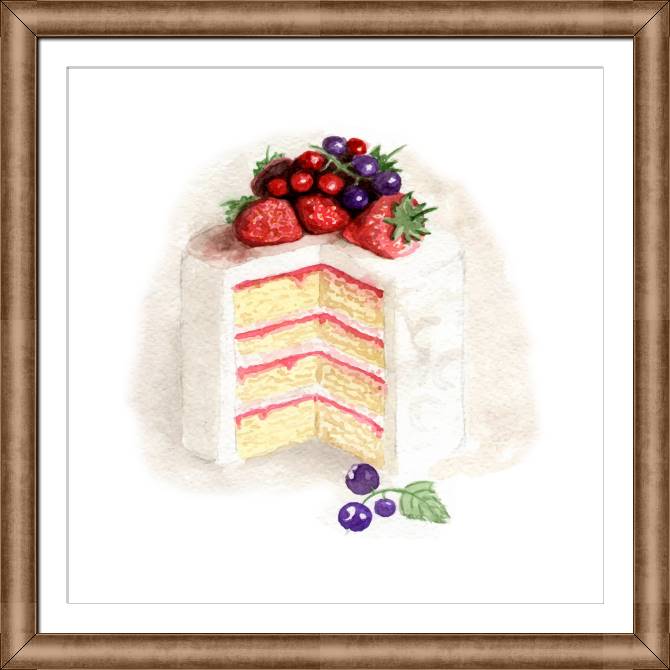 Картины в рамке, багете A series of watercolor сладости_3