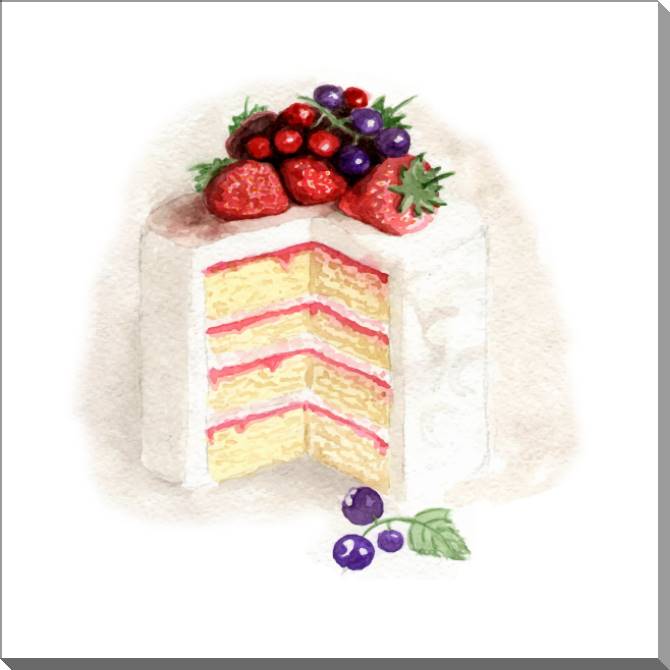 Картины на пластике, пеноркартоне A series of watercolor сладости_3