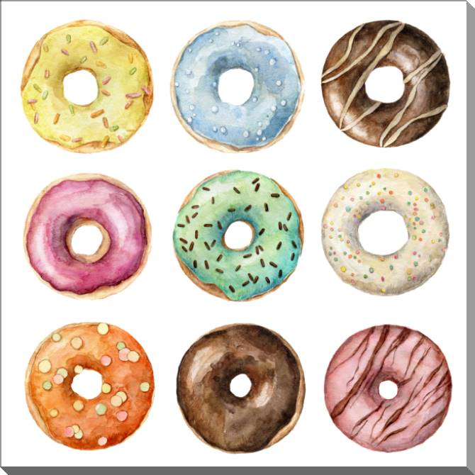 Картины на пластике, пеноркартоне A series of watercolor сладости_4