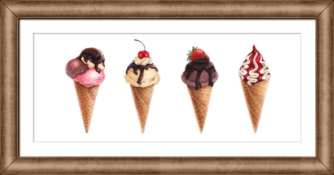 Картины в рамке, багете A series of watercolor сладости_6