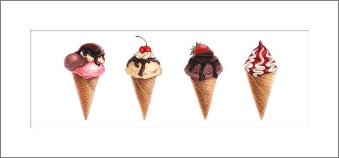 Картины, фото с паспарту A series of watercolor сладости_6