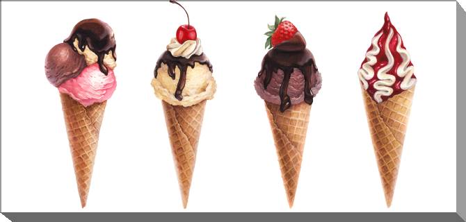 Paintings on canvas A series of watercolor сладости_6