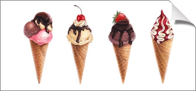 Купить и печать на заказ Картины на холсте Ассорти мороженного в рожке