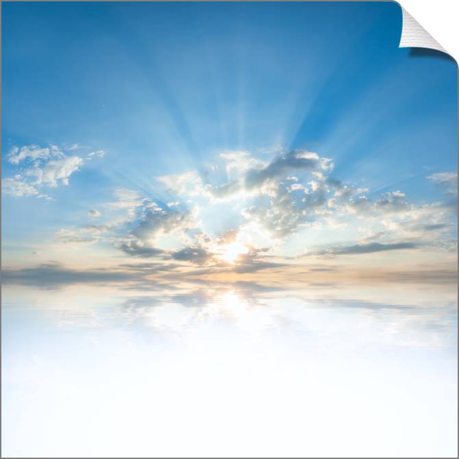 Купить и печать на заказ Картины на холсте Солнечные лучи и облака