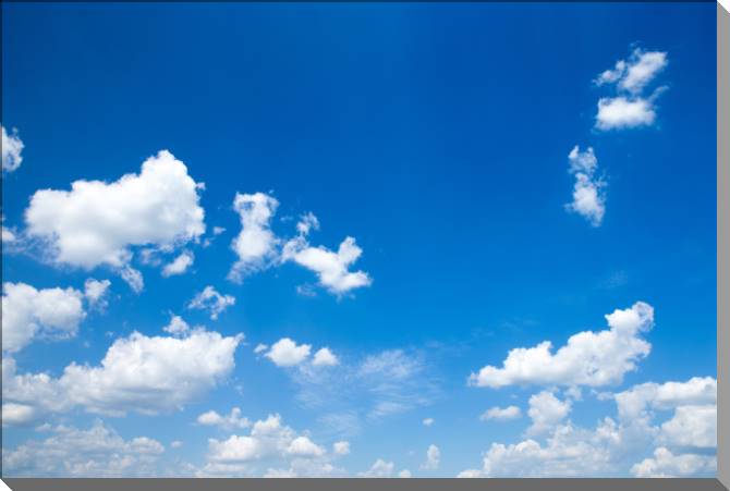 Картины на пластике, пеноркартоне Blue sky and clouds